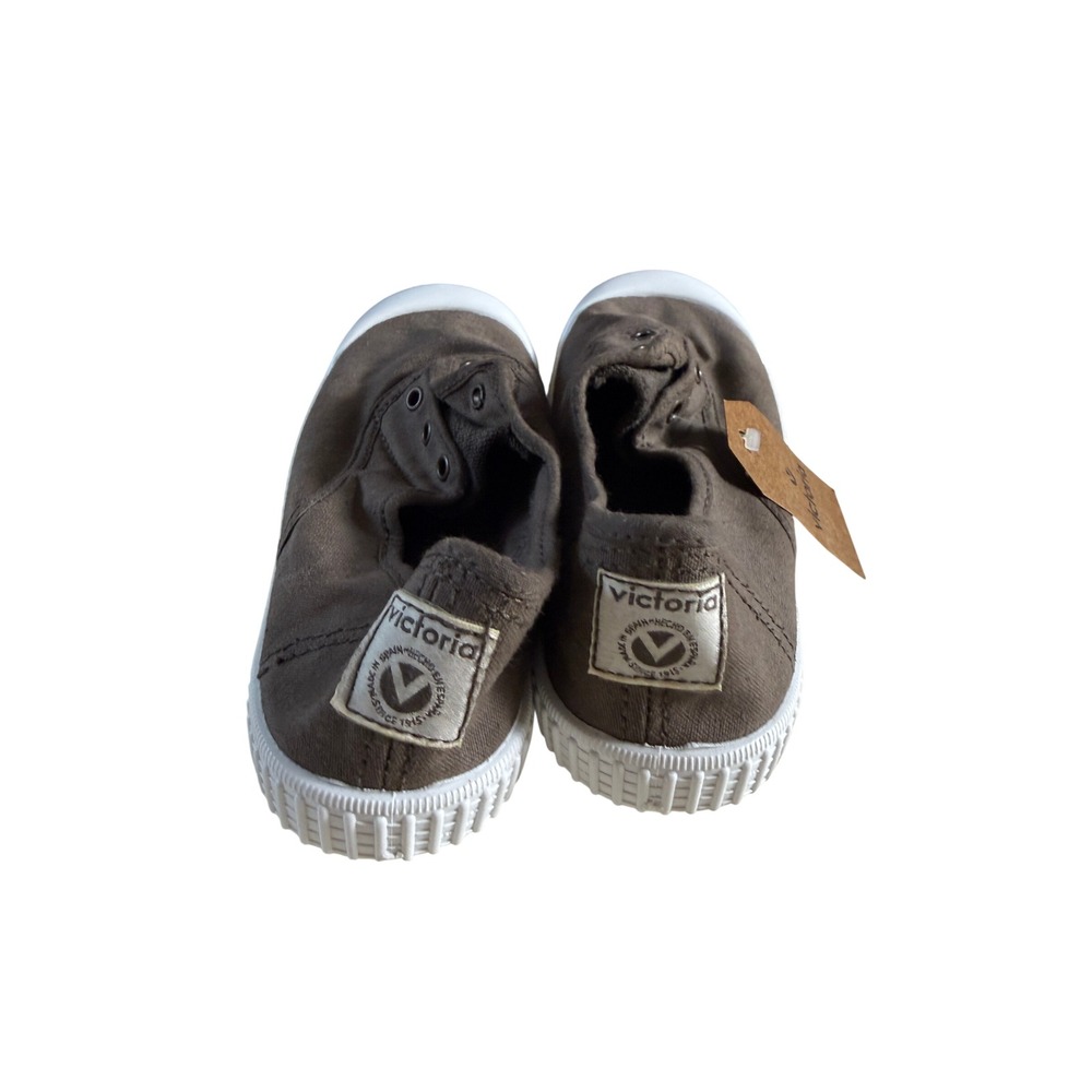 Nw Victoria Kids Taupe Canvas SlipOn Sneakers 06627 Made Spain Size 32 EU/ 1 US - Picture 4 of 7